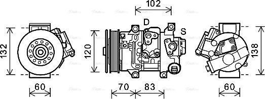 Ava Quality Cooling TOAK627 - Kompresors, Gaisa kond. sistēma www.autospares.lv