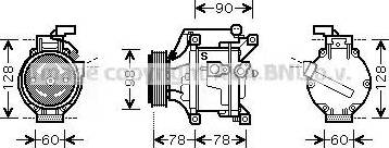 Ava Quality Cooling TO K443 - Kompresors, Gaisa kond. sistēma www.autospares.lv