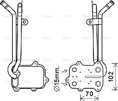 Ava Quality Cooling VN3389 - Eļļas radiators, Motoreļļa www.autospares.lv