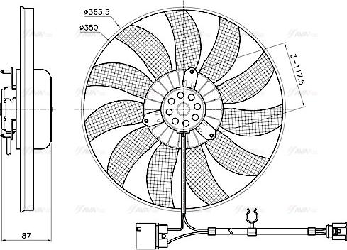 Ava Quality Cooling VN7442 - Ventilators, Motora dzesēšanas sistēma www.autospares.lv