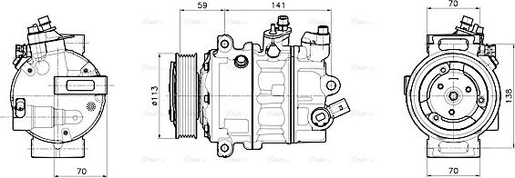 Ava Quality Cooling VNAK446 - Compressor, air conditioning www.autospares.lv