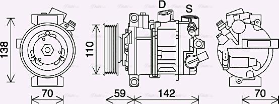 Ava Quality Cooling VNAK401 - Kompresors, Gaisa kond. sistēma www.autospares.lv