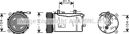 Ava Quality Cooling VNK164 - Kompresors, Gaisa kond. sistēma www.autospares.lv