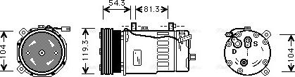 Ava Quality Cooling VNAK280 - Compressor, air conditioning www.autospares.lv