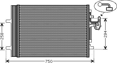 Ava Quality Cooling VO5161D - Kondensators, Gaisa kond. sistēma www.autospares.lv