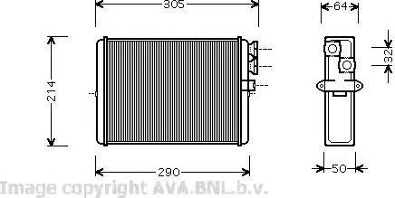 Ava Quality Cooling VO 6110 - Siltummainis, Salona apsilde www.autospares.lv