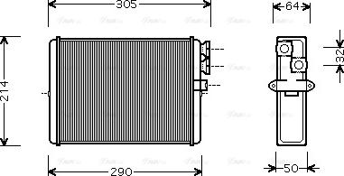 Ava Quality Cooling VOA6110 - Siltummainis, Salona apsilde www.autospares.lv