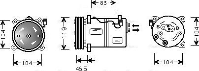 Ava Quality Cooling VOAK095 - Compressor, air conditioning www.autospares.lv