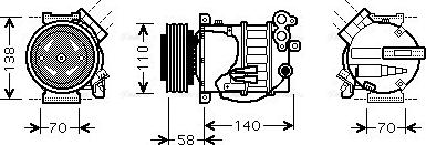 Ava Quality Cooling VOAK144 - Compressor, air conditioning www.autospares.lv