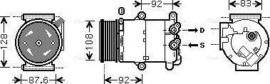 Ava Quality Cooling VOAK184 - Kompresors, Gaisa kond. sistēma www.autospares.lv