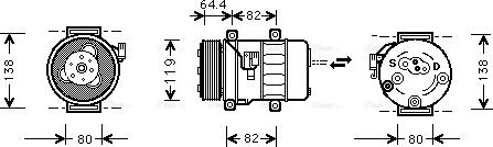 Ava Quality Cooling VO K113 - Kompresors, Gaisa kond. sistēma autospares.lv