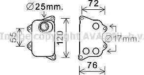 Ava Quality Cooling VW3390 - Oil Cooler, engine oil www.autospares.lv