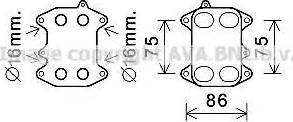 Ava Quality Cooling VW3388 - Eļļas radiators, Motoreļļa www.autospares.lv