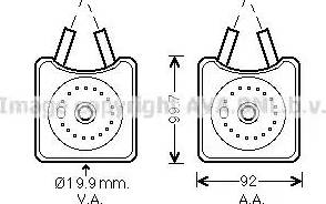 Ava Quality Cooling VW3215 - Eļļas radiators, Motoreļļa www.autospares.lv