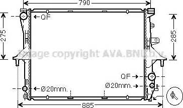 Ava Quality Cooling VW 2198 - Radiators, Motora dzesēšanas sistēma www.autospares.lv