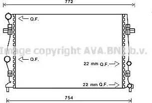 Ava Quality Cooling VW2343 - Radiators, Motora dzesēšanas sistēma www.autospares.lv