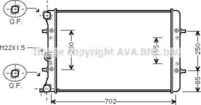 Ava Quality Cooling VW 2217 - Radiators, Motora dzesēšanas sistēma www.autospares.lv