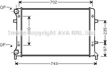 Ava Quality Cooling VW 2228 - Radiators, Motora dzesēšanas sistēma www.autospares.lv