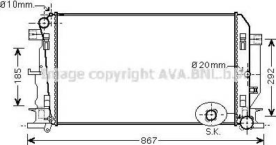 Ava Quality Cooling VW 2271 - Radiators, Motora dzesēšanas sistēma www.autospares.lv