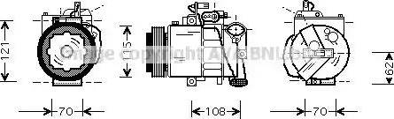 Ava Quality Cooling VWAK064 - Kompresors, Gaisa kond. sistēma autospares.lv