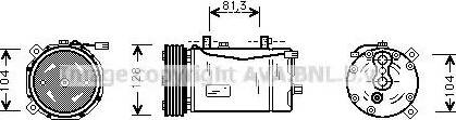 Ava Quality Cooling VWAK164 - Kompresors, Gaisa kond. sistēma www.autospares.lv