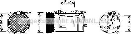 Ava Quality Cooling VWAK172 - Compressor, air conditioning www.autospares.lv