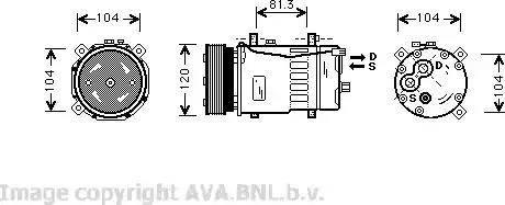 Ava Quality Cooling VW K049 - Compressor, air conditioning www.autospares.lv