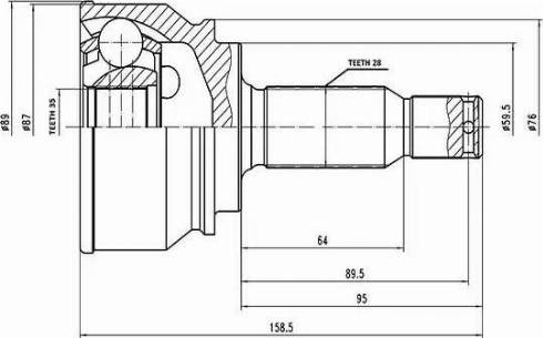 Aywiparts AW1510068 - Šarnīru komplekts, Piedziņas vārpsta www.autospares.lv