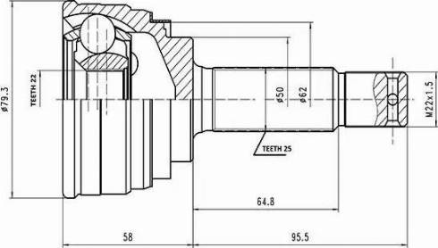 Aywiparts AW1510035 - Šarnīru komplekts, Piedziņas vārpsta autospares.lv