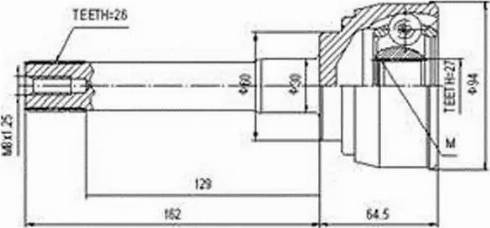 Aywiparts AW1510025 - Шарнирный комплект, ШРУС, приводной вал www.autospares.lv