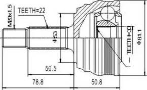 Aywiparts AW1510027 - Шарнирный комплект, ШРУС, приводной вал www.autospares.lv