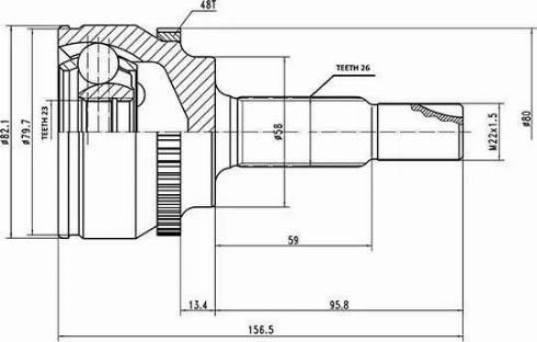 Aywiparts AW1510070A - Šarnīru komplekts, Piedziņas vārpsta autospares.lv