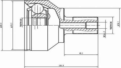 Aywiparts AW1510077 - Šarnīru komplekts, Piedziņas vārpsta www.autospares.lv