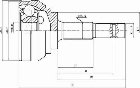 Aywiparts AW1510143 - Šarnīru komplekts, Piedziņas vārpsta autospares.lv