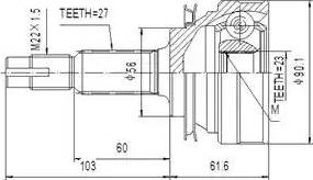 Aywiparts AW1510150 - Šarnīru komplekts, Piedziņas vārpsta www.autospares.lv