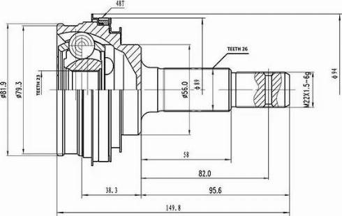 Aywiparts AW1510163A - Šarnīru komplekts, Piedziņas vārpsta autospares.lv