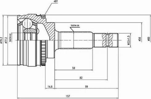 Aywiparts AW1510109A - Šarnīru komplekts, Piedziņas vārpsta autospares.lv