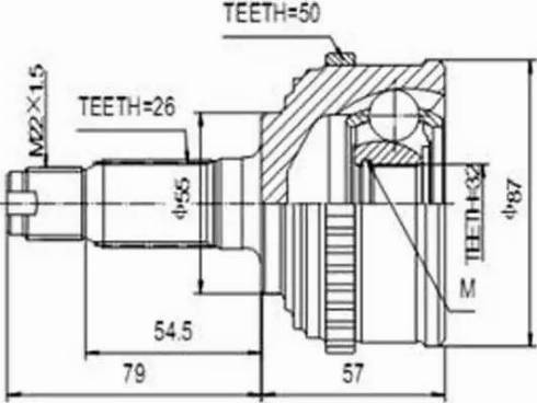 Aywiparts AW1510189A - Šarnīru komplekts, Piedziņas vārpsta www.autospares.lv