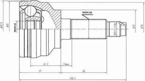 Aywiparts AW1510122 - Šarnīru komplekts, Piedziņas vārpsta www.autospares.lv