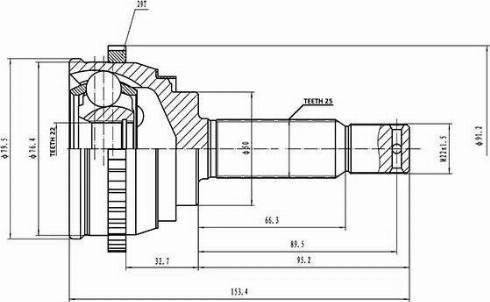 Aywiparts AW1510178A - Šarnīru komplekts, Piedziņas vārpsta autospares.lv