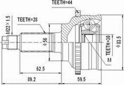 Aywiparts AW1510373A - Šarnīru komplekts, Piedziņas vārpsta www.autospares.lv