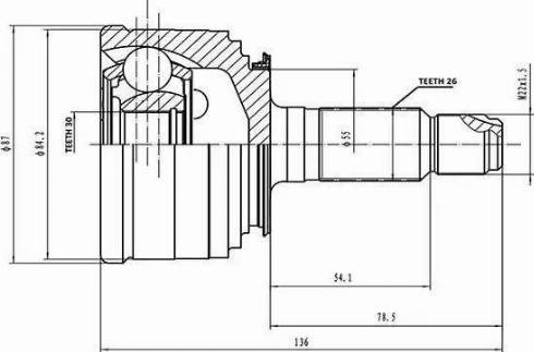 Aywiparts AW1510200 - Šarnīru komplekts, Piedziņas vārpsta www.autospares.lv