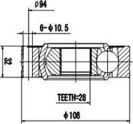 Aywiparts AW1520049 - Шарнирный комплект, ШРУС, приводной вал www.autospares.lv