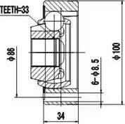 Aywiparts AW1520071 - Šarnīru komplekts, Piedziņas vārpsta www.autospares.lv