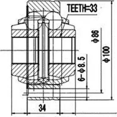 Aywiparts AW1520149 - Шарнирный комплект, ШРУС, приводной вал www.autospares.lv