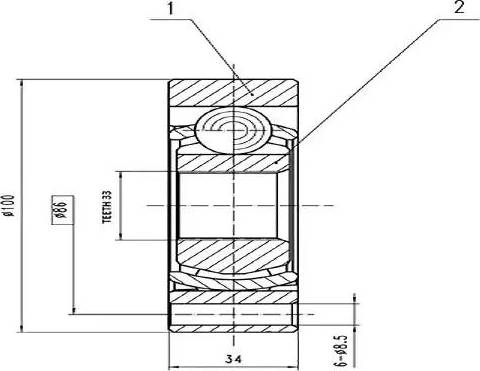 Aywiparts AW1520720 - Шарнирный комплект, ШРУС, приводной вал www.autospares.lv