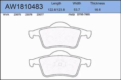 Aywiparts AW1810483 - Bremžu uzliku kompl., Disku bremzes autospares.lv