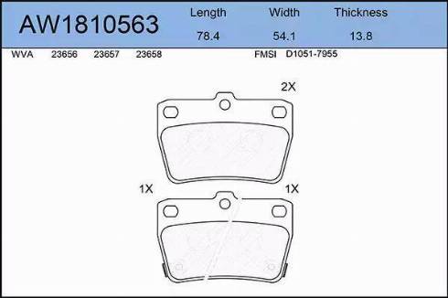 Aywiparts AW1810563 - Bremžu uzliku kompl., Disku bremzes www.autospares.lv