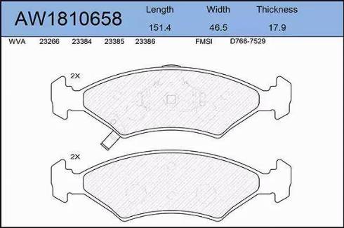 Aywiparts AW1810658 - Bremžu uzliku kompl., Disku bremzes autospares.lv