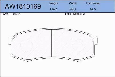 Aywiparts AW1810169 - Bremžu uzliku kompl., Disku bremzes www.autospares.lv